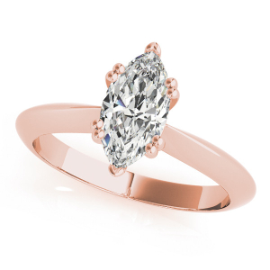 Margaret Natural Rose Gold Double Prong Diamond Solitaire Rings