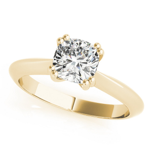 Magnolia Natural Yellow Gold Double Prong Solitaire Diamond Rings