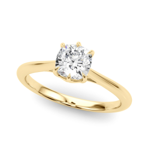 Millie Natural Yellow Gold 6 Prong Diamond Solitaire Rings