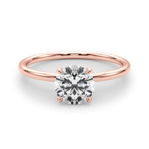  Bonny Natural Diamond Rose Gold 4 Prong Set Classic Solitaire Engagement Rings