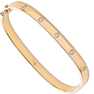 Sherrienna Natural Diamond Yellow Gold Bezel Set Next Day Delivery Bracelets