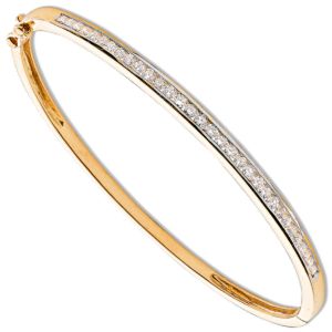 Simonette Natural Diamond Yellow Gold Channel Set Next Day Delivery Bracelets