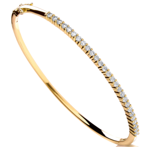 Sousanna Natural Diamond Yellow Gold Shared Prong Next Day Delivery Bracelets