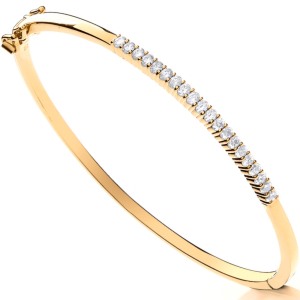 Shirlley Natural Diamond Yellow Gold Shared Prong Next Day Delivery Bracelets