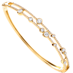 Sisley Natural Diamond Yellow Gold Bezel Set Next Day Delivery Bracelets