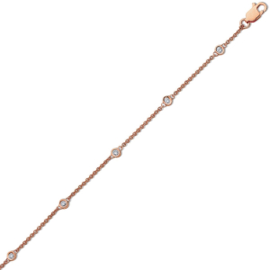 Shiane Natural Diamond Rose Gold Bezel Set Next Day Delivery Bracelets