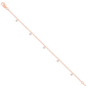 Sarabelle Natural Diamond Rose Gold Bezel Set Next Day Delivery Bracelets