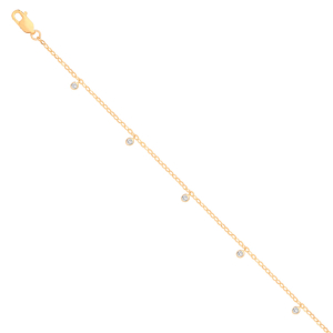 Sarabelle Natural Diamond Yellow Gold Bezel Set Next Day Delivery Bracelets