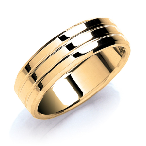 Aaric Yellow Gold Men's Wedding Rings