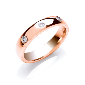 Ainsley Natural Diamond Rose Gold Women's Wedding Rings