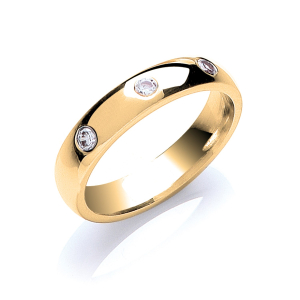 Ainsley Natural Diamond Yellow Gold Women's Wedding Rings