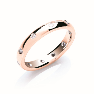 Aubree Natural Diamond Rose Gold Women's Wedding Ring