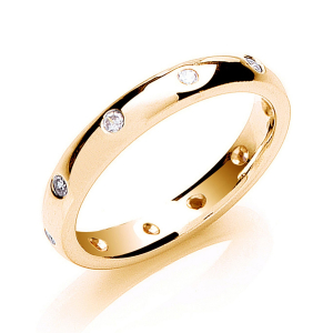 Aubree Natural Diamond Yellow Gold Women's Wedding Ring