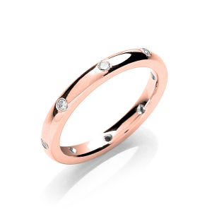 Amber Natural Diamond Rose Gold Women's Wedding Rings