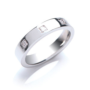 Angga Natural Diamond Princess cut Men's Wedding Rings