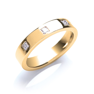 Angga Natural Diamond Yellow Gold Men's Wedding Rings