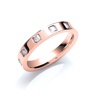 Atzi Natural Diamond Rose Gold Women's Wedding Rings