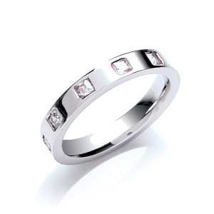 Atzi Natural Diamond Platinum Women's Wedding Rings