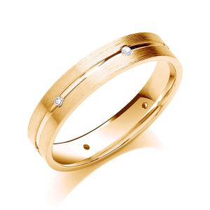 Azalea Natural Diamond Yellow Gold Women's Wedding Rings