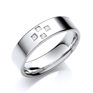  Ailin Lab-Created Diamond Princess cut Men's Wedding Ring