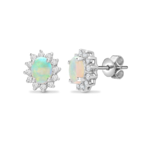Opal  Diamond Earrings