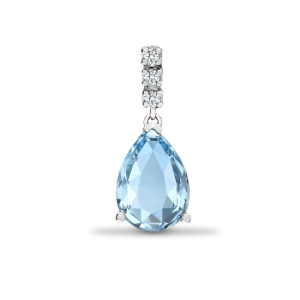 Quintesa Blue Topaz 3 Prong Pendants Necklaces