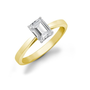 Maribelle Natural Yellow Gold 4 Prong Diamond Rings