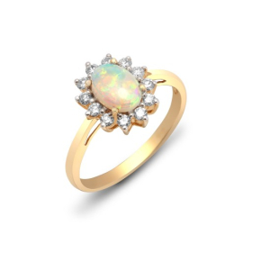 Yaritza Opal Rose Gold  Diamond Rings