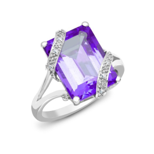 Yaneli Amethyst Rose Gold Next Day Delivery Diamond Rings