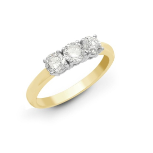 Dezerae Natural Yellow Gold 4 Prong Next Day Delivery Diamond Rings