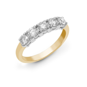 Datha Natural Yellow Gold 4 Prong Diamond Rings