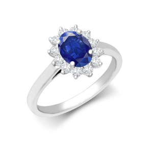 Ellianna Blue Sapphire Rose Gold 4 Prong Next Day Delivery Diamond Rings