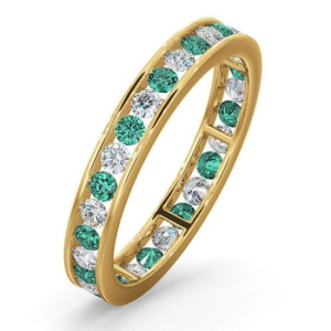 Emerald Yellow Gold  Diamond Rings