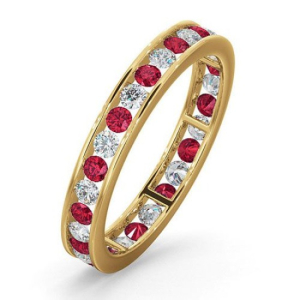 Natural Ruby Yellow Gold  Diamond Rings