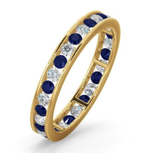 Blue Sapphire Yellow Gold  Diamond Rings