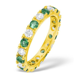 Emerald Yellow Gold  Diamond Rings