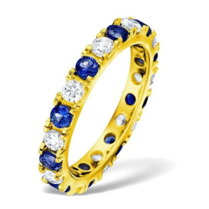 Blue Sapphire Yellow Gold  Diamond Rings