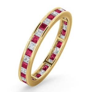 Natural Ruby Yellow Gold  Diamond Rings