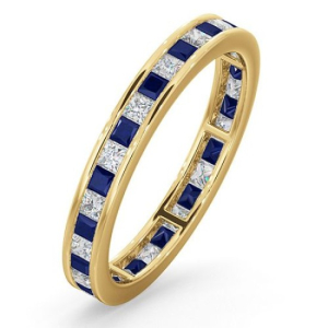 Blue Sapphire Yellow Gold  Diamond Rings