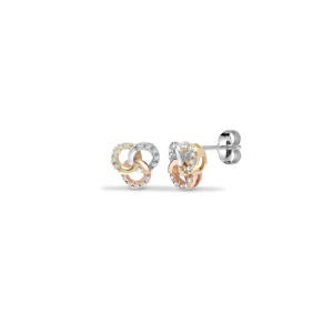 Krysten Natural Rose Gold Prong Set  Diamond Earrings