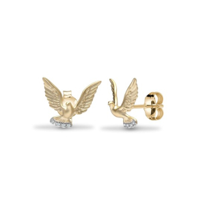 Kizzie Natural Yellow Gold Prong Set Next Day Delivery Diamond Earrings