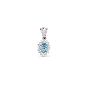 Qahira Blue Topaz Prong Set Pendants Necklaces