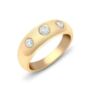  Abell Natural Yellow Gold Bezel Men's Wedding Diamond Ring