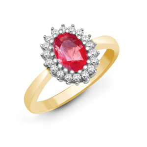 Ollie Natural Ruby Yellow Gold  Diamond Rings