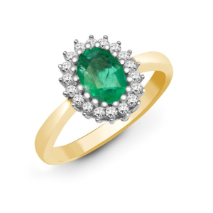 Yana Emerald Yellow Gold  Diamond Rings