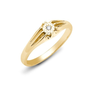 Dyonisia Natural Yellow Gold Gypsy set Next Day Delivery Diamond Rings