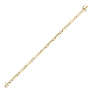 Petriana Natural Diamond Yellow Gold Channel Set Next Day Delivery Bracelets