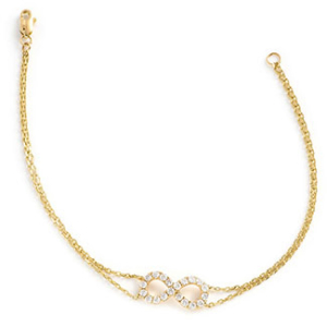 Sanice Natural Diamond Yellow Gold 4 Prong Delicate Bracelets