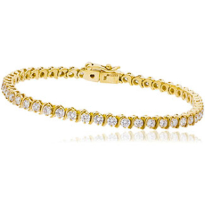 Stephany Natural Yellow Gold S Link Diamond Tennis Bracelets