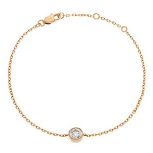 Stacee Natural Diamond Rose Gold Bezel Set Delicate Bracelets